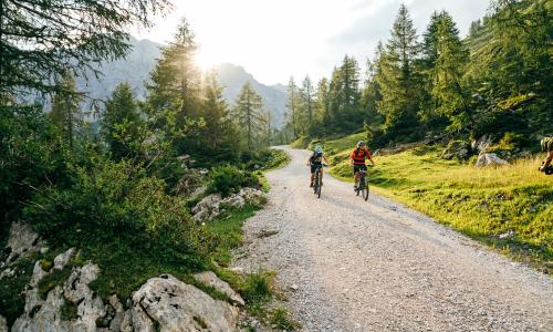 © Fotograf / Nassfeld / Symbolbiker / Die Tour über die Egger Alm und Dellacher Alm in der Kärntner Region Nassfeld ist landschaftlich wie kulinarisch fein. Top 20 MTB-Touren im Frühjahr 2024