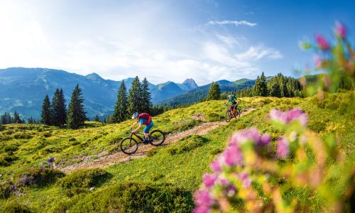 © Fotograf / TVB Kitzbüheler Alpen Brixental / Andreas Meyer / Volle Bandbreite. Kein Trail gleicht dem nächsten – wer etwas Zeit und Übung investiert, wird nicht nur rasch sicherer, sondern findet bestimmt auch „seinen“ Lieblingstrail. Schritt in Richtung Oberliga: Tipps und Tricks für Könner zum Abfahren auf Trails