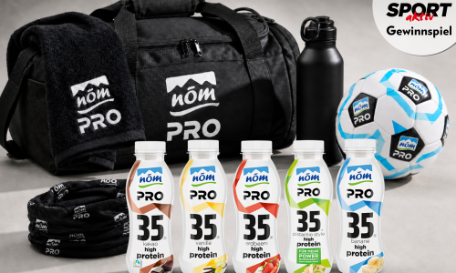 © © NÖM AG / Bildkomposition KI-gestützt erstellt (ChatGPT) Gewinne deine NÖM PRO Proteinpower für den Sommer!